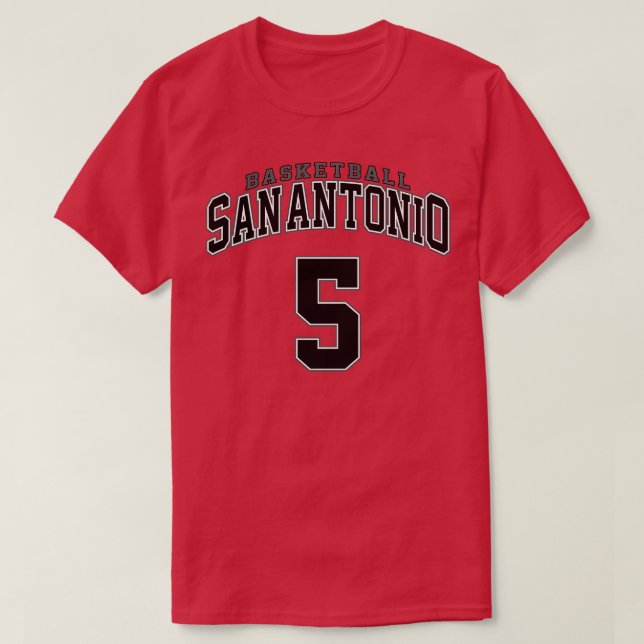 Camiseta Jogador de Basquete de San Antonio 6 (Frente do Design)
