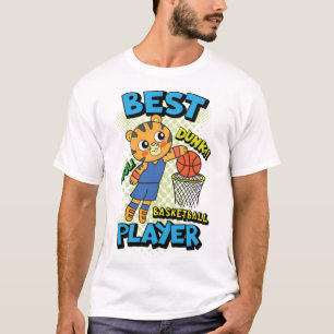 Camiseta Jogador de basquete de tigre bonito