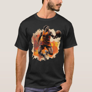 Camiseta Jogador de Basquete em Design Artístico