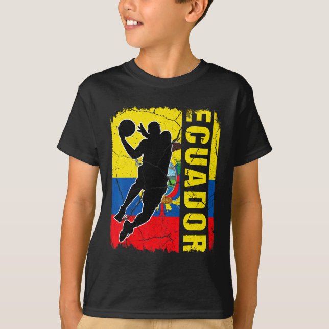 Camiseta Jogador de basquete equatoriano Flag Basketba (Frente)