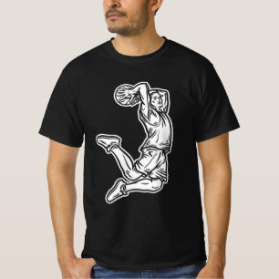 Camiseta Jogador de Basquete Fazendo Design Luz de Slam Dun