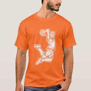 Camiseta Jogador de Basquete Fazendo Design Luz de Slam Dun