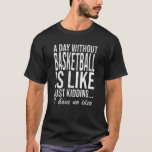 Camiseta Jogador de basquete, Funny Dando Presente<br><div class="desc">Você adora basquete. Seu esporte não é apenas um hobby,  é uma paixão. Legal presente para a próxima competição! Um Dia sem Basquete é como brincar...  Não faço ideia.</div>