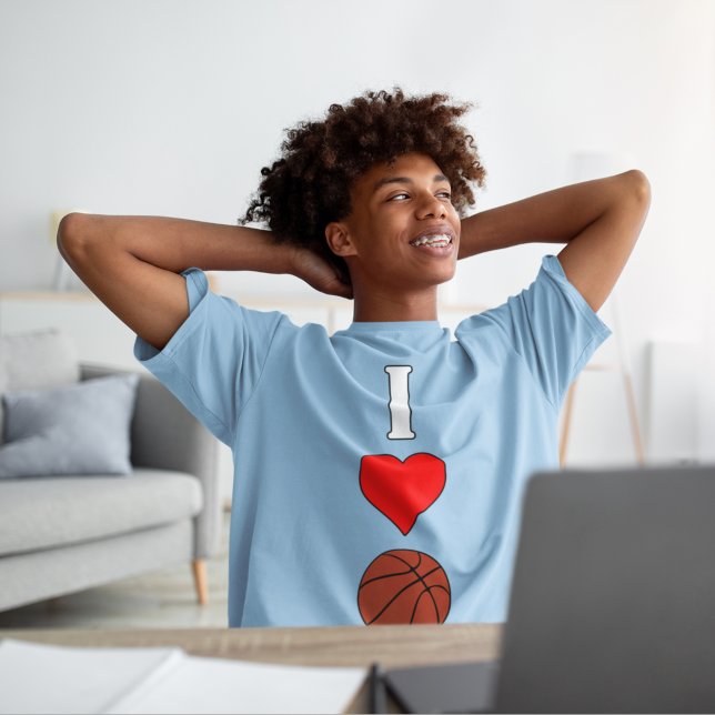 Camiseta Jogador de Basquete I Love/Heart Basball Boys (Criador carregado)