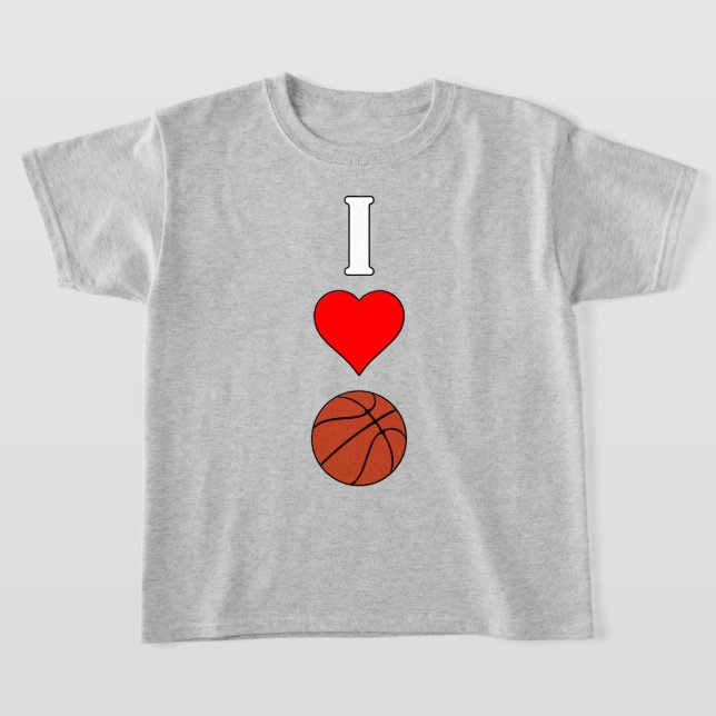 Camiseta Jogador de basquete I Love/Heart Basball de menina (Postura )