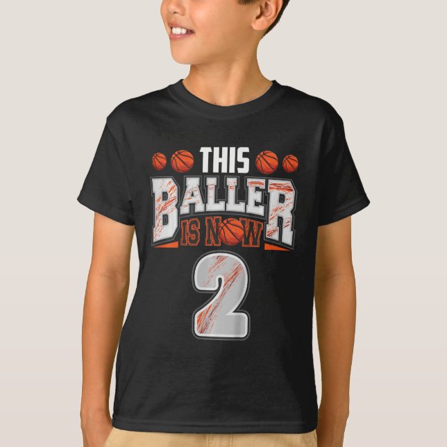 Camiseta Jogador de basquete infantil de 2 anos (Frente)
