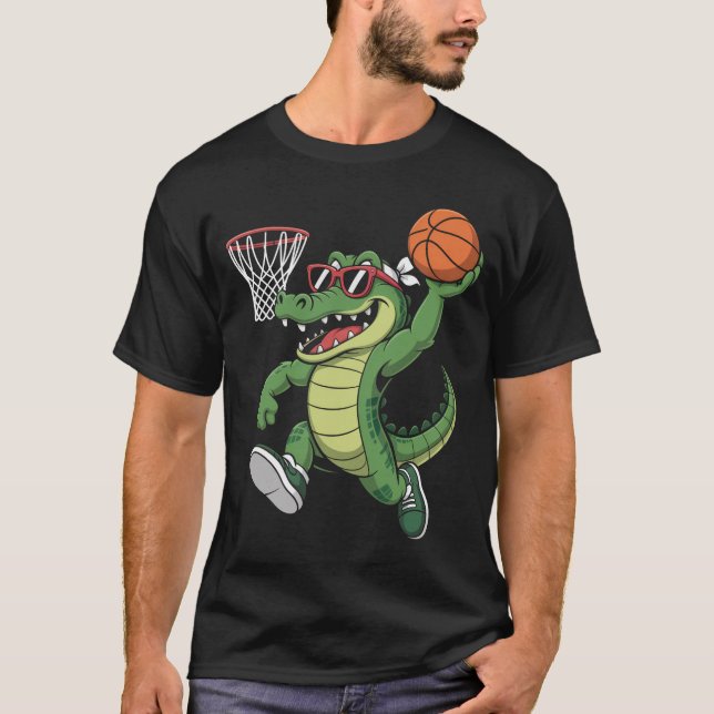 Camiseta Jogador de basquete jogador de jacaré (Frente)
