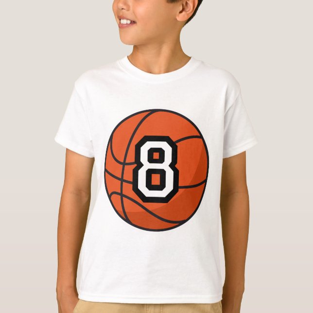 Camiseta Jogador de Basquete Número 8 Presente (Frente)