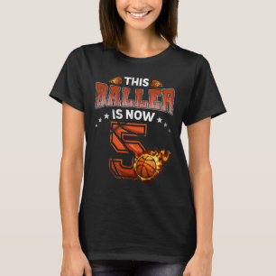 Camiseta Jogador de basquete para 5 Birthday Boys Oferece 5