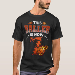 Camiseta Jogador de basquete para 7 Birthday Boys Oferece 7