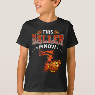 Camiseta Jogador de basquete para 7 Birthday Boys Oferece 7