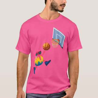 Camiseta Jogador de basquete Páscoa Ovo Engraçado Meninos E