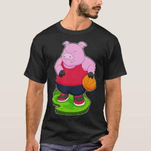 Camiseta Jogador de basquete porco Basquete