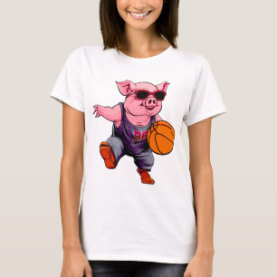 Camiseta Jogador de Basquete Porco / Porca de Basquete