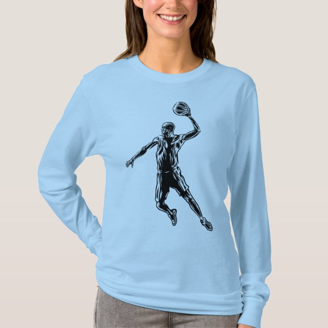 Camiseta Jogador de basquete Slam Dunk Dark Design (Frente)