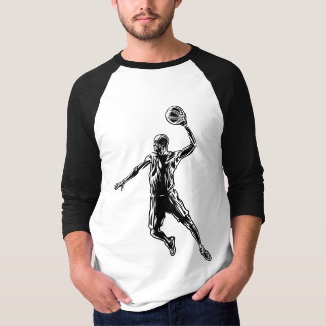 Camiseta Jogador de basquete Slam Dunk Dark Design (Frente)