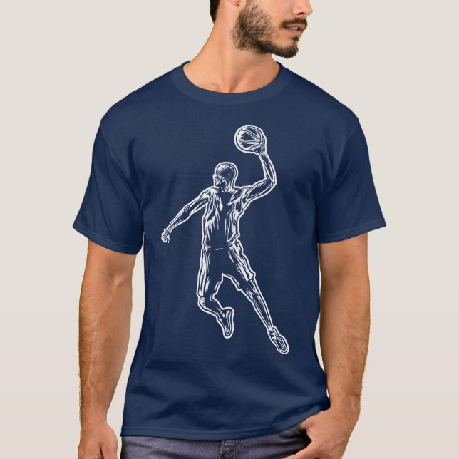 Camiseta Jogador de basquete Slam Dunk Light Design (Frente)