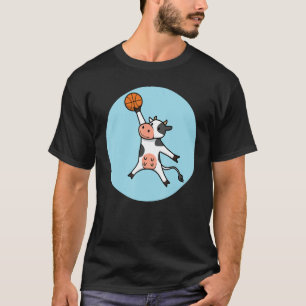 Camiseta Jogador de Basquete Vaca Fazenda Animal Bola Espor