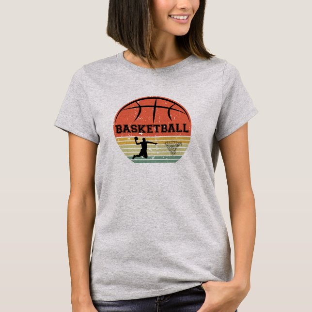 Camiseta Jogador de basquete vintage retro sunset (Frente)