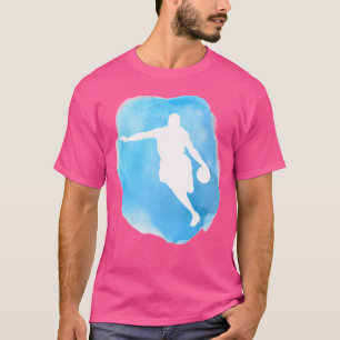 Camiseta Jogador de basquetebol Blue Watercolor