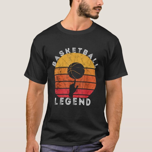 Camiseta Jogador de basquetebol de lenda de basquete - Retr (Frente)