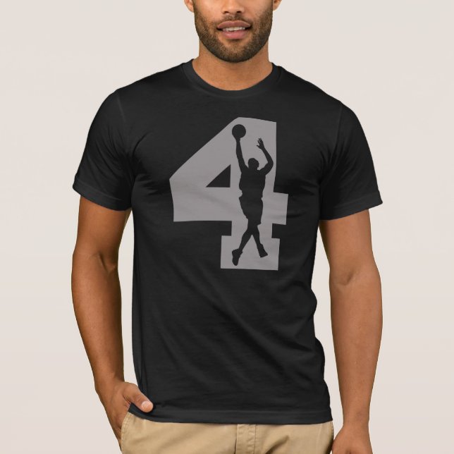 Camiseta Jogador de basquetebol do número 4 (Frente)