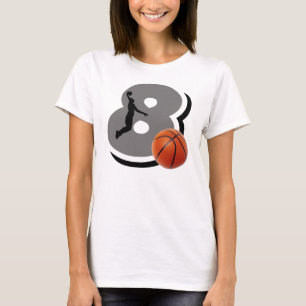 Camiseta Jogador de basquetebol do número 8