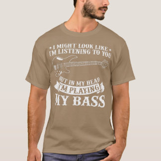 Camiseta Jogador de Bass da Guitarra Engraçado