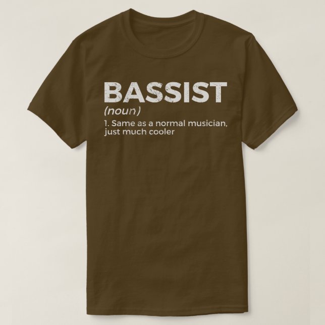 Camiseta Jogador De Bass Definition Para Músicos (Frente do Design)