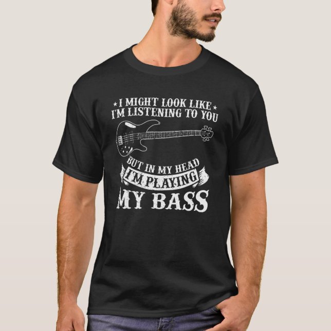Camiseta Jogador de Bass Guitar Graphic Women And Men Bass  (Frente)