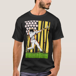 Camiseta Jogador de Beisebol Bandeira Americana 4 de Julho