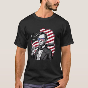 Camiseta Jogador de beisebol com bastão de bandeira america