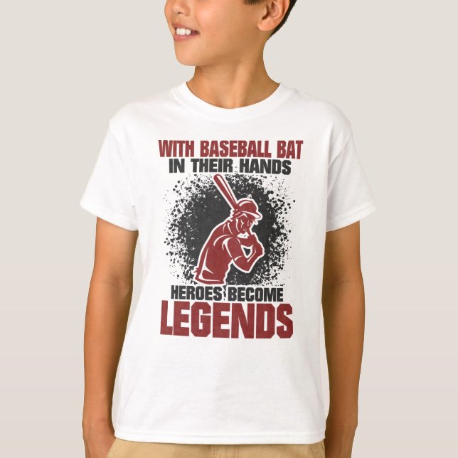 Camiseta Jogador De Beisebol Com Bat De Beisebol (Frente)
