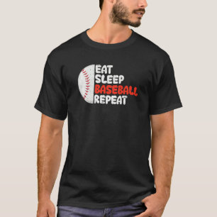 Camiseta Jogador de beisebol Coma Sleep Baseball Repete Bas