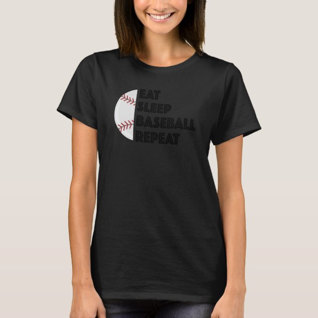 Camiseta Jogador de beisebol Coma Sono Humor Repetitivo de  (Frente)