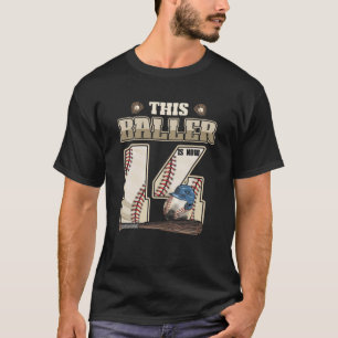 Camiseta Jogador de beisebol de 14 Birthday