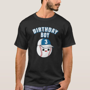 Camiseta Jogador De Beisebol De 3 Anos De aniversário de 3