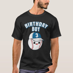 Camiseta Jogador De Beisebol De 3 Anos De aniversário de 3