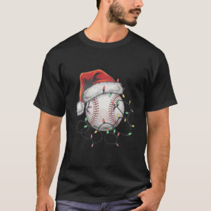 Camiseta Jogador de beisebol de Natal para papais noeis