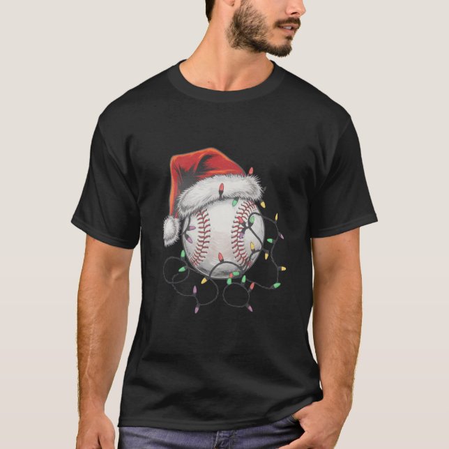 Camiseta Jogador de beisebol de Natal para papais noeis (Frente)