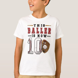 Camiseta Jogador de beisebol do 10º Aniversário do 10º Aniv