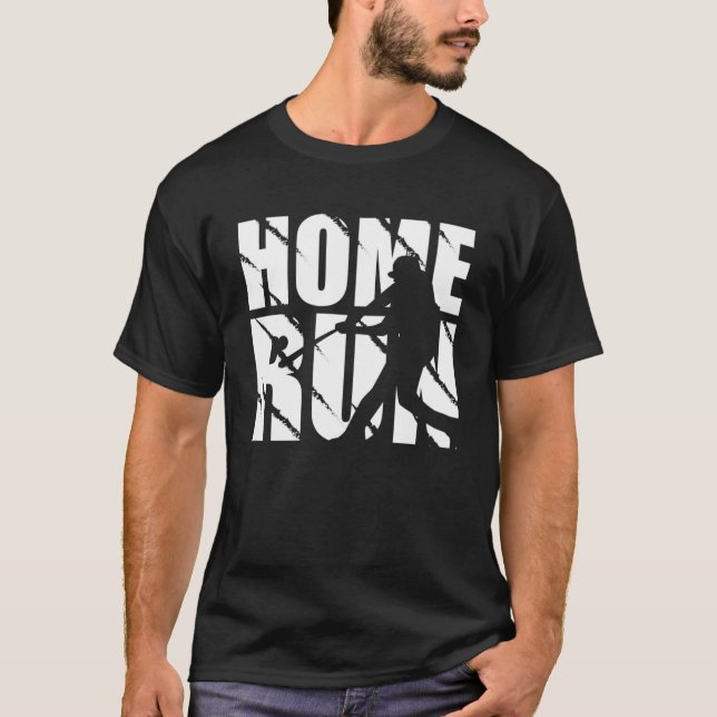 Camiseta Jogador de beisebol do design em home run e Pullo  (Frente)