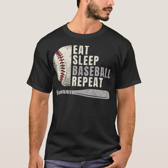 Camiseta Jogador de beisebol Engraçado Reproduza Repetições (Frente)