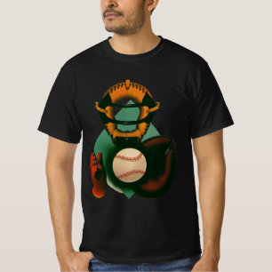 Camiseta Jogador de Beisebol Esportivo Vintage, Apanhador c