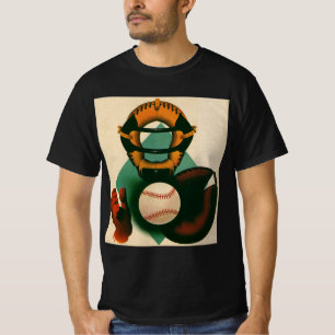 Camiseta Jogador de beisebol esportivo vintage, apanhador c