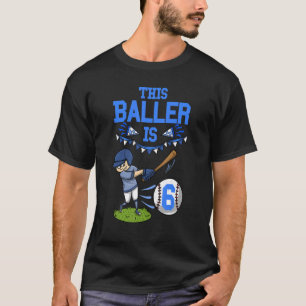Camiseta Jogador De Beisebol Este Jogador É 6 Aniversário D