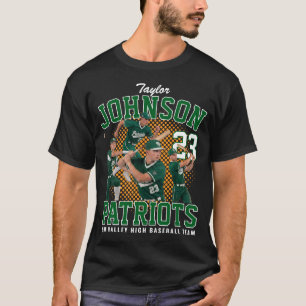 Camiseta Jogador de Beisebol Foto Personalizada Bootleg Ret
