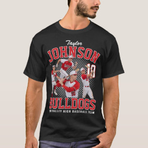 Camiseta Jogador de Beisebol Foto Personalizada Bota Retro