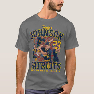 Camiseta Jogador de Beisebol Foto Personalizada Bota Retro
