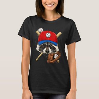 Camiseta Jogador de beisebol Guaxinim Receptor Arremessador
